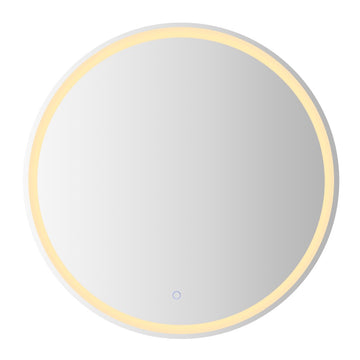 Dane 27 Round Frameless Anti-Fog Aluminum Front/Back-lit Tri-color LED Bathroom Vanity Mirror with Smart Touch Control - JONATHAN Y